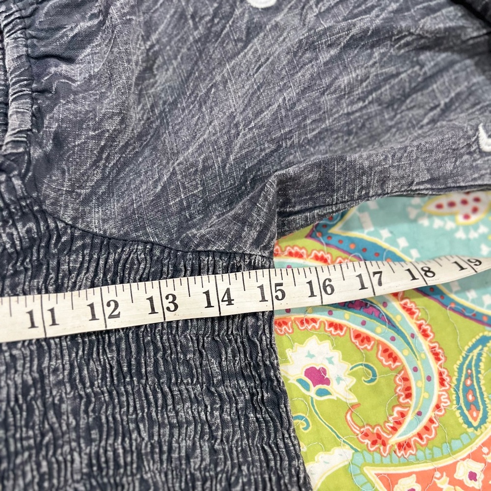 NEW EARTHBOUND Light Gray Embroidered Crescent Smocked Maxi Dress Size: Small - Picture 11 of 15